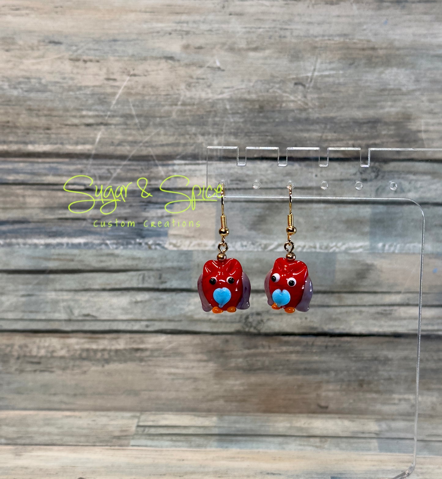 Glass Owl Earrings