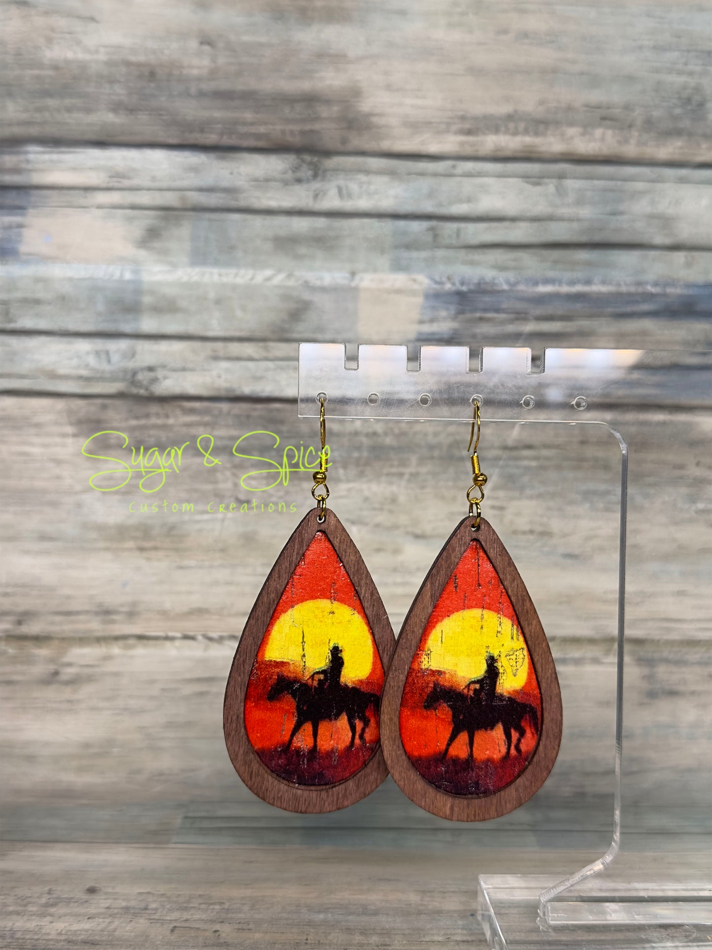 Wooden Variety Western Earrings