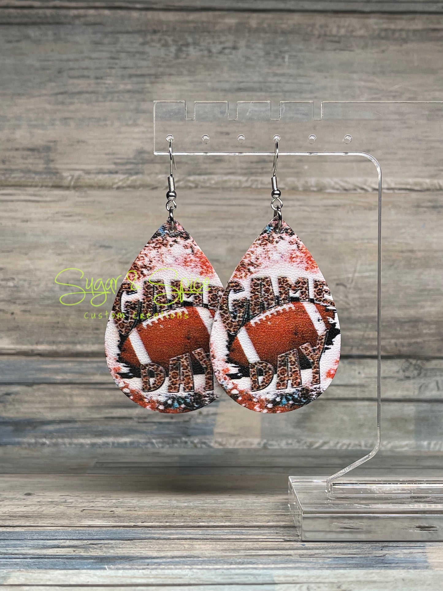 Faux Leather Sport Earrings