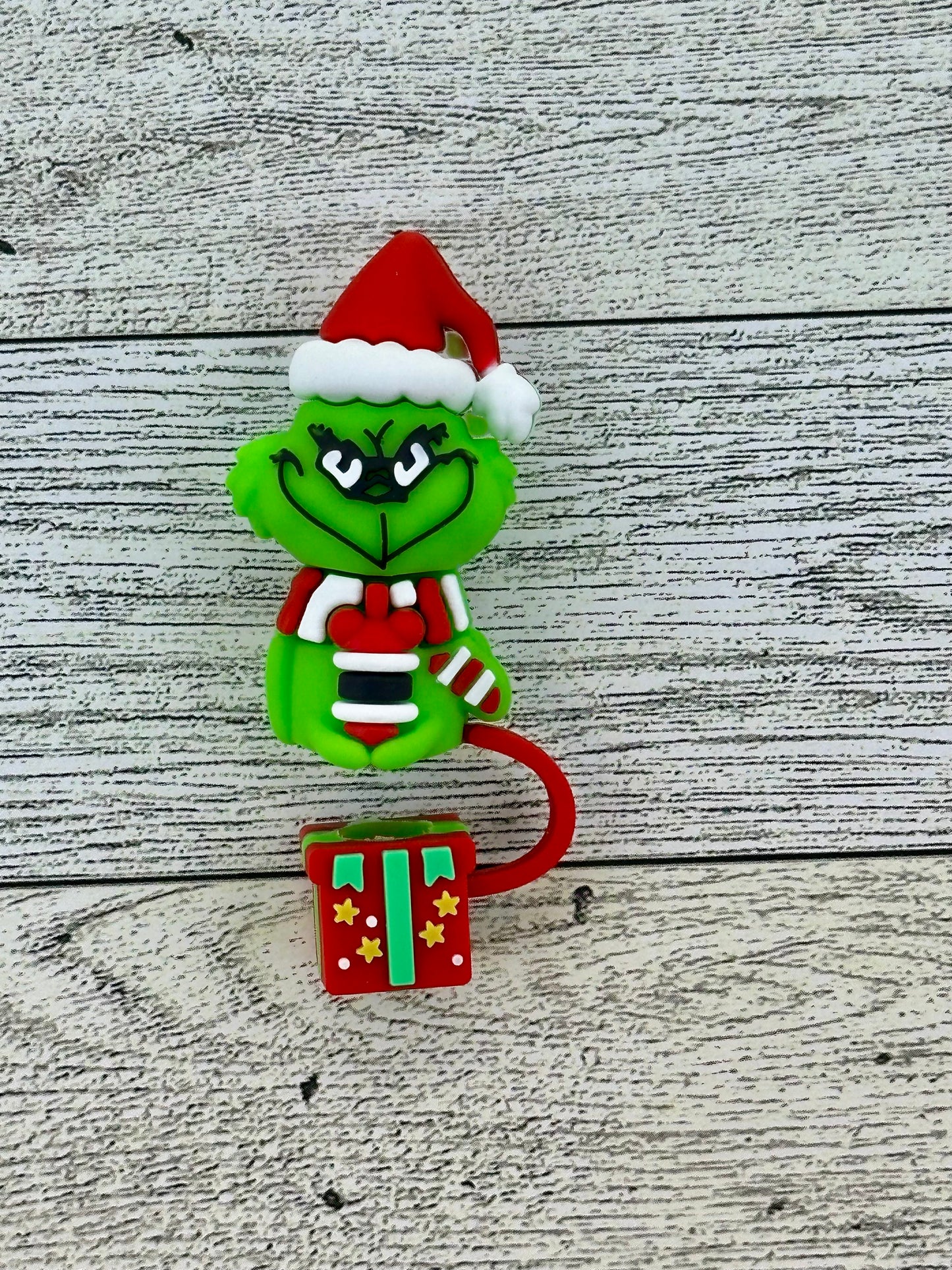 3D Christmas Grinch Straw Topper