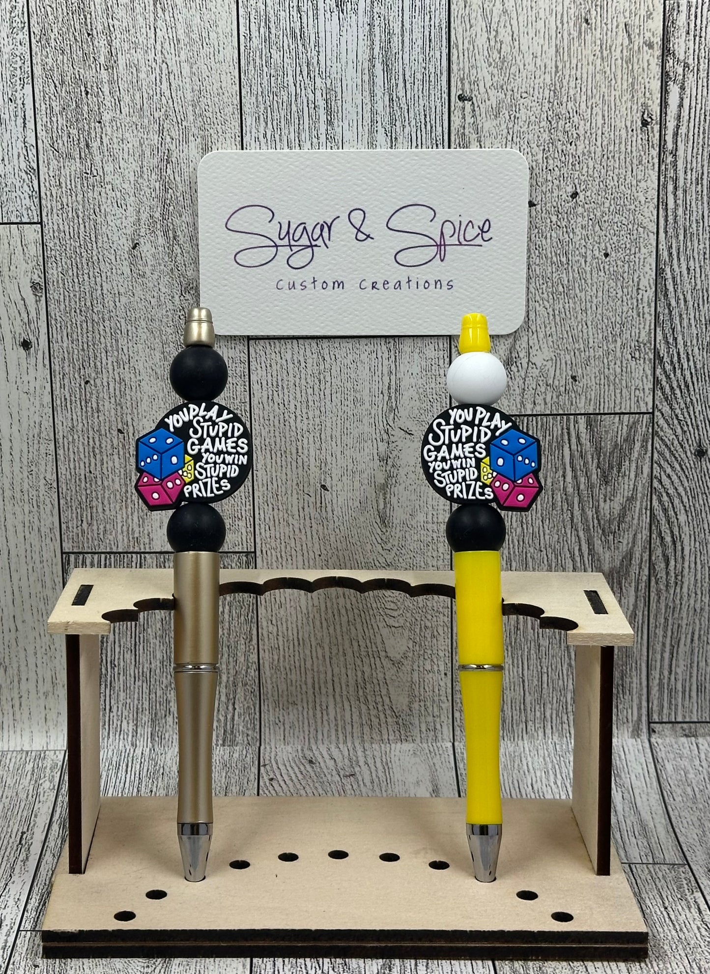 You Play Stupid Games Silicone Focal Bead Pens