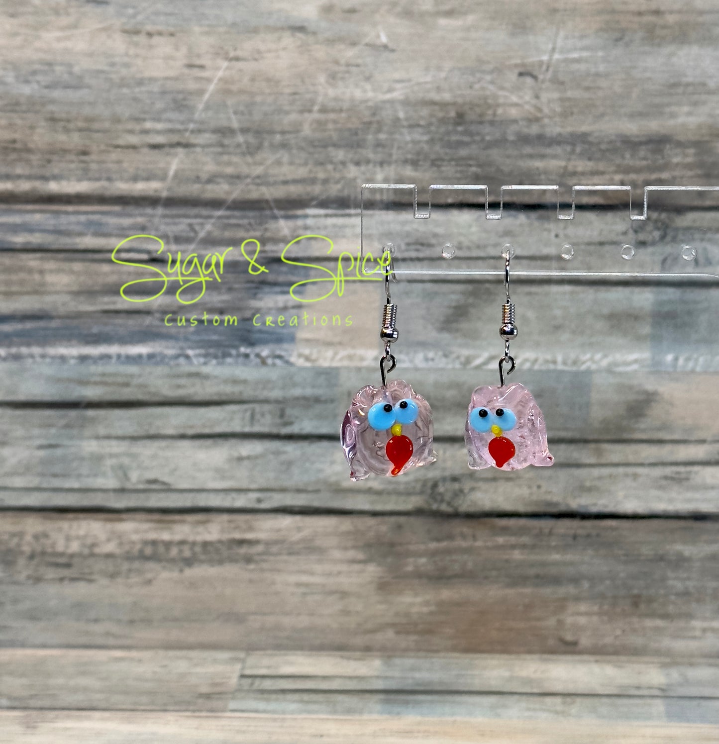 Glass Owl Earrings