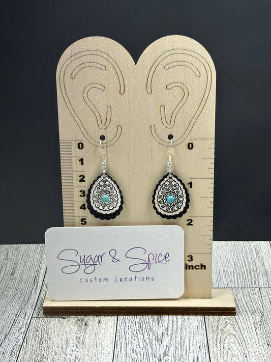 Western Style Turquoise Dangle Earrings