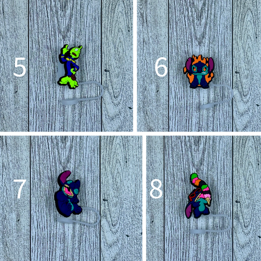 Blue Dog Straw Toppers Set 2