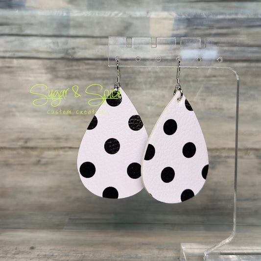 Faux Leather Teardrop Earrings