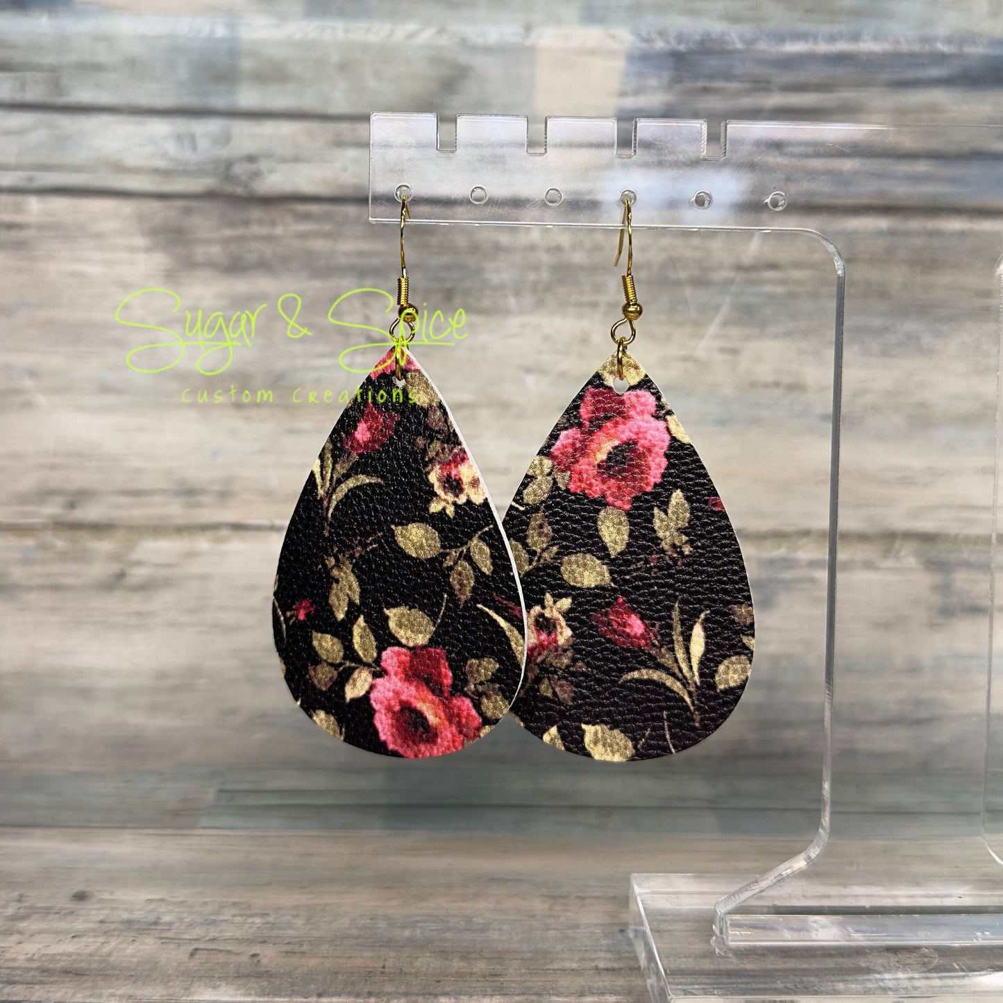 Faux Leather Teardrop Earrings