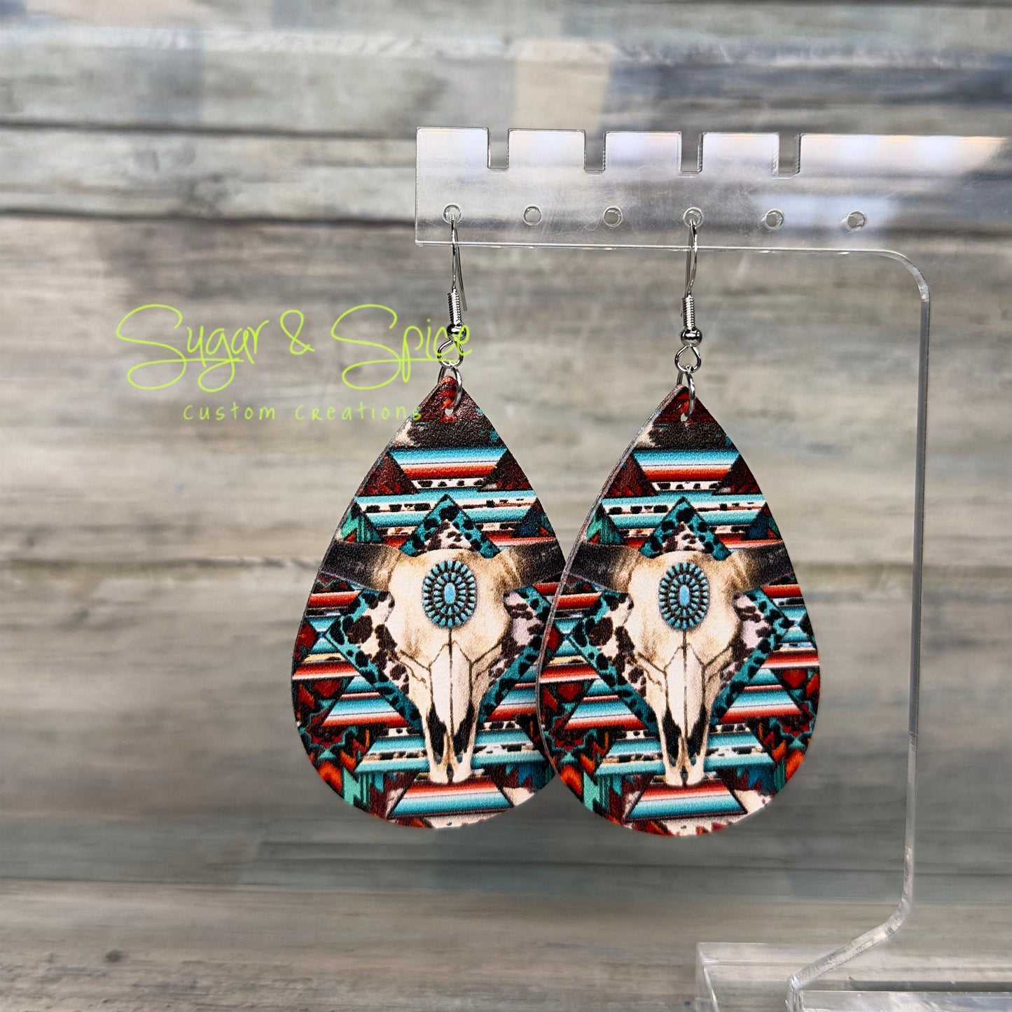 Faux Leather Teardrop Earrings