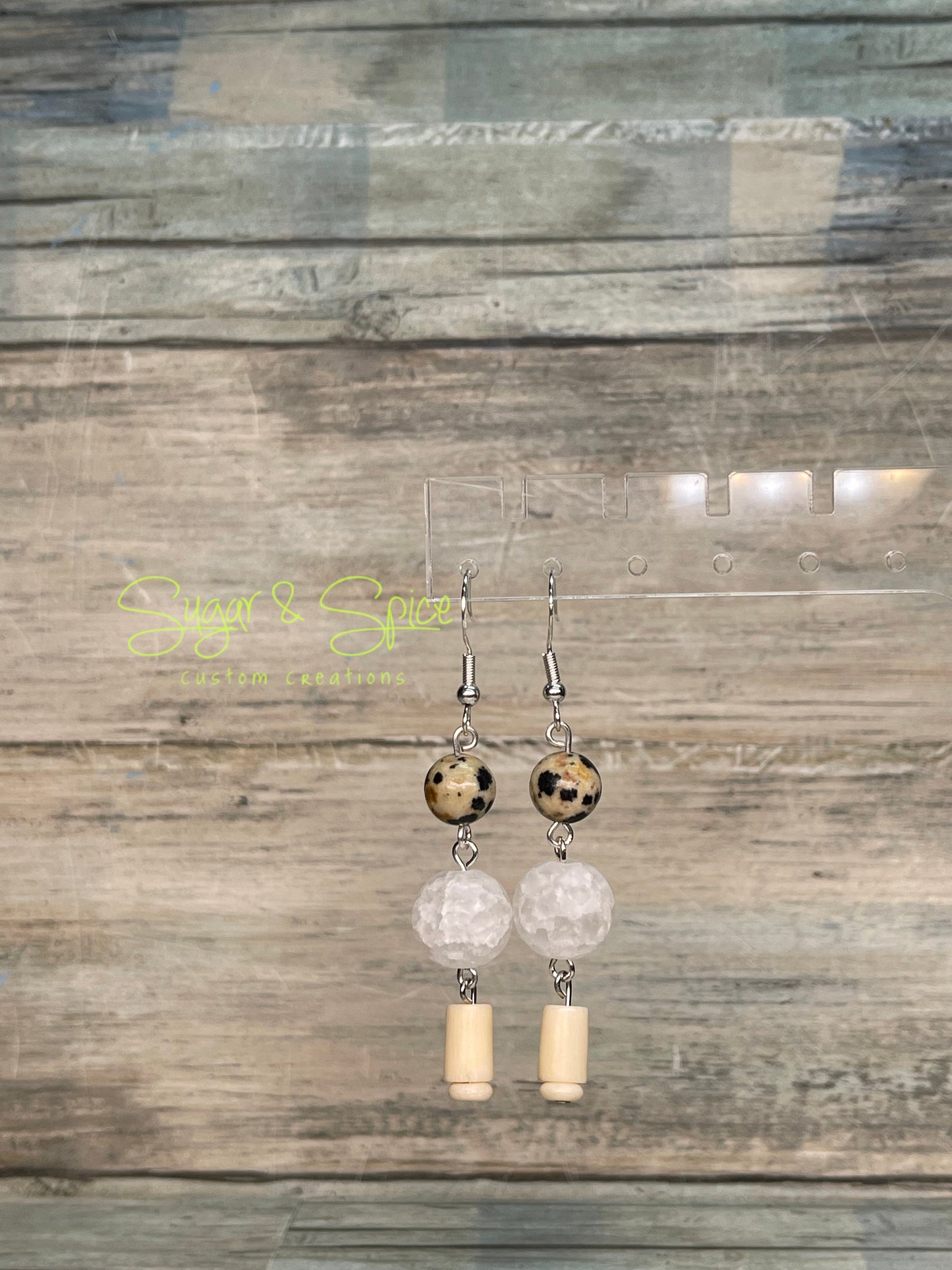 Crackle Quartz Dangle Earrings