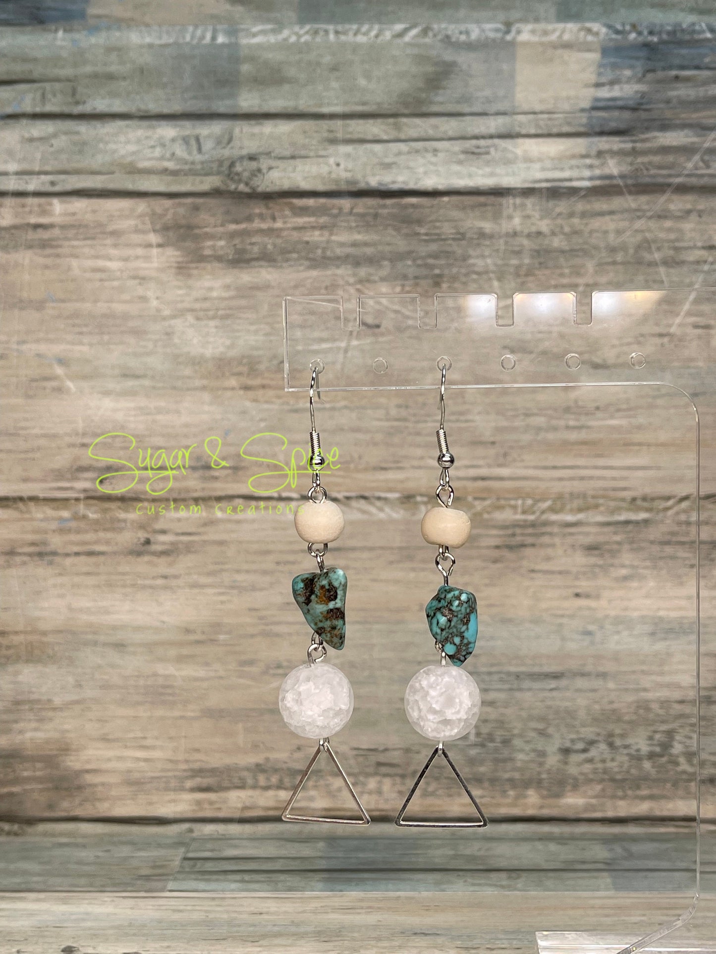 Crackle Quartz Dangle Earrings