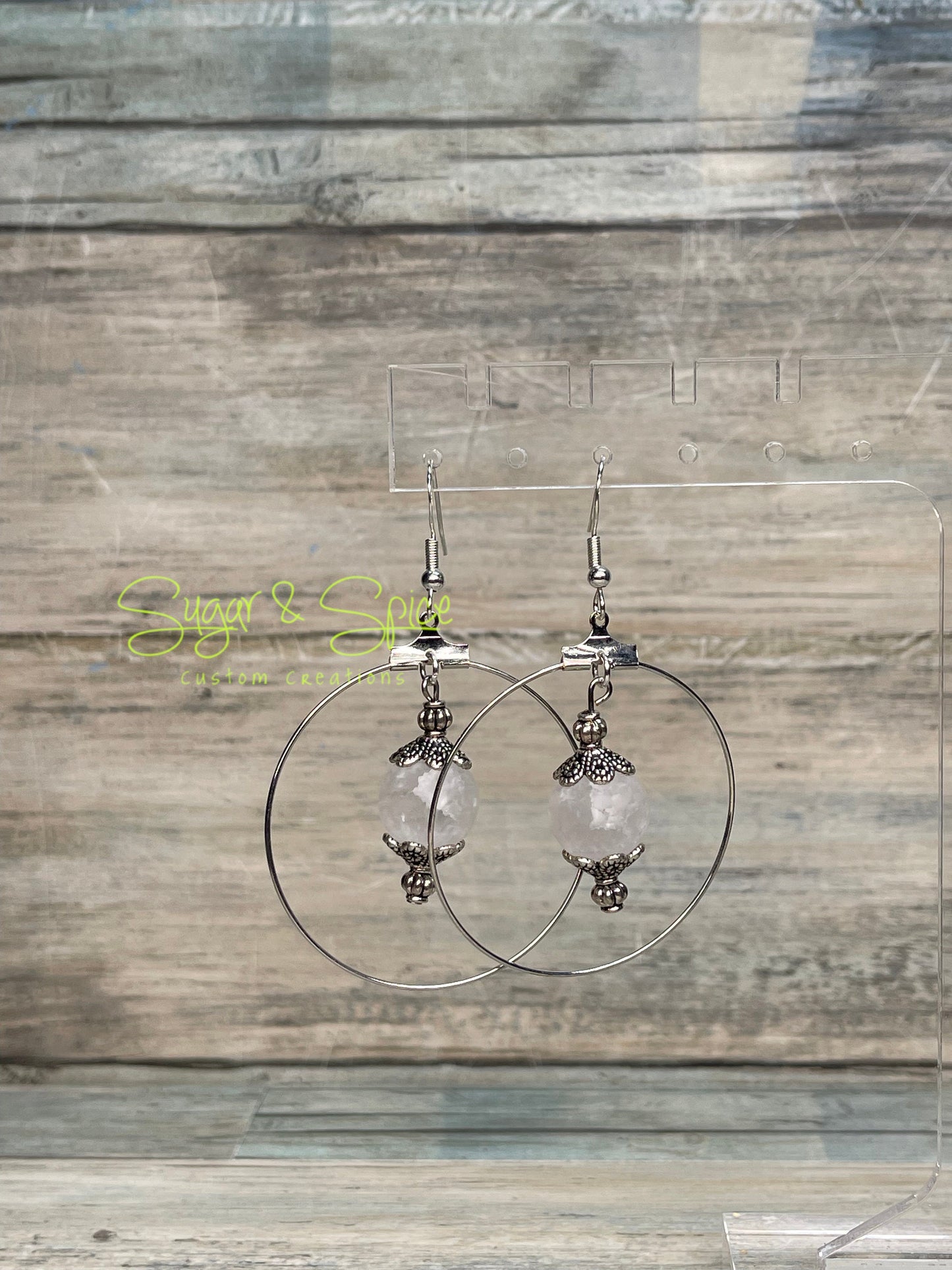 Crackle Quartz Dangle Earrings