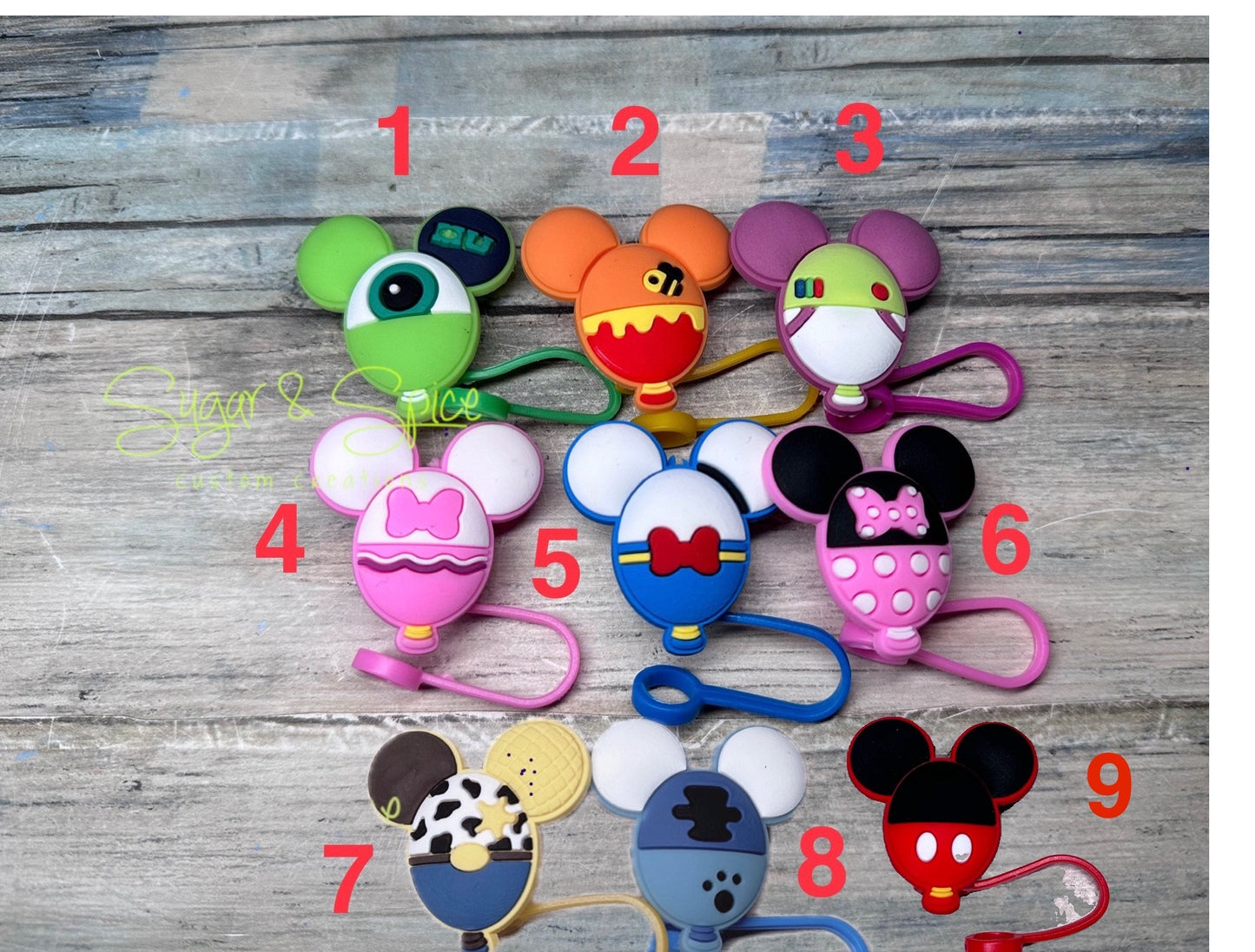 Cartoon Mouse Ear Straw Toppers