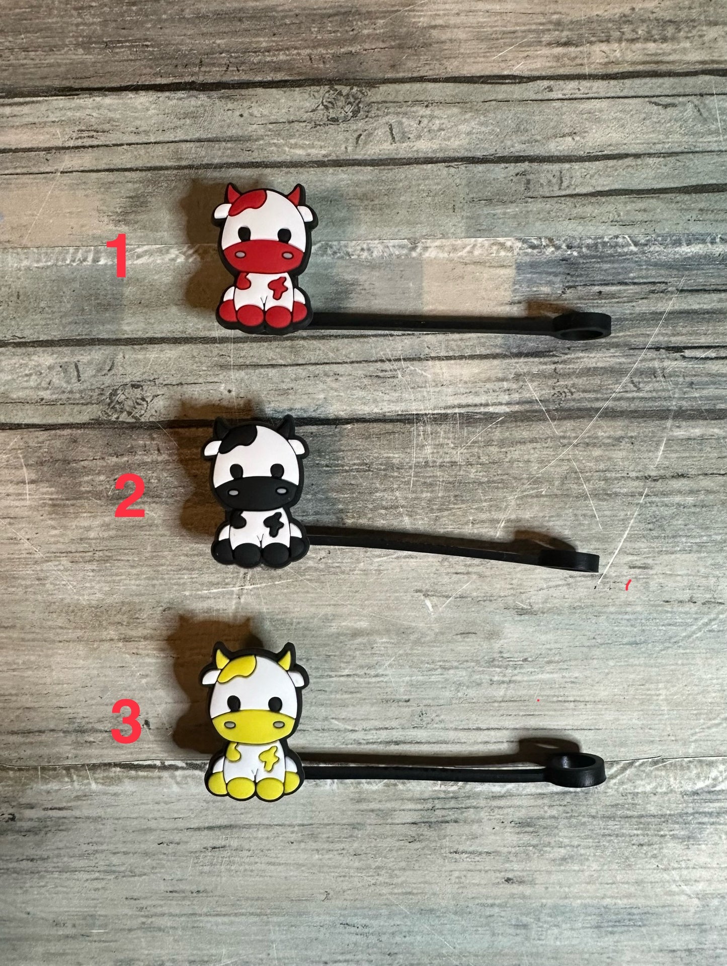 Baby Cow Straw Toppers