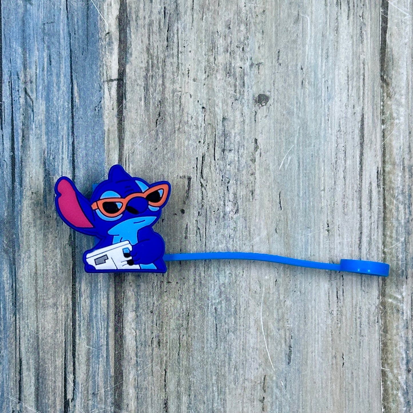 Blue Dog Character Straw Toppers