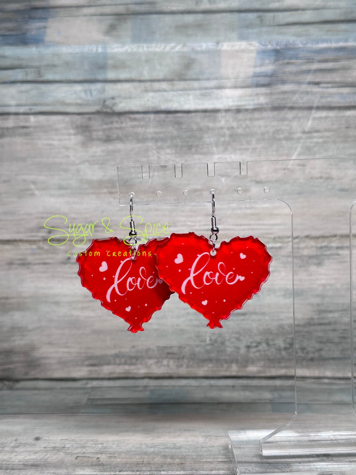 Acrylic Valentine Earrings