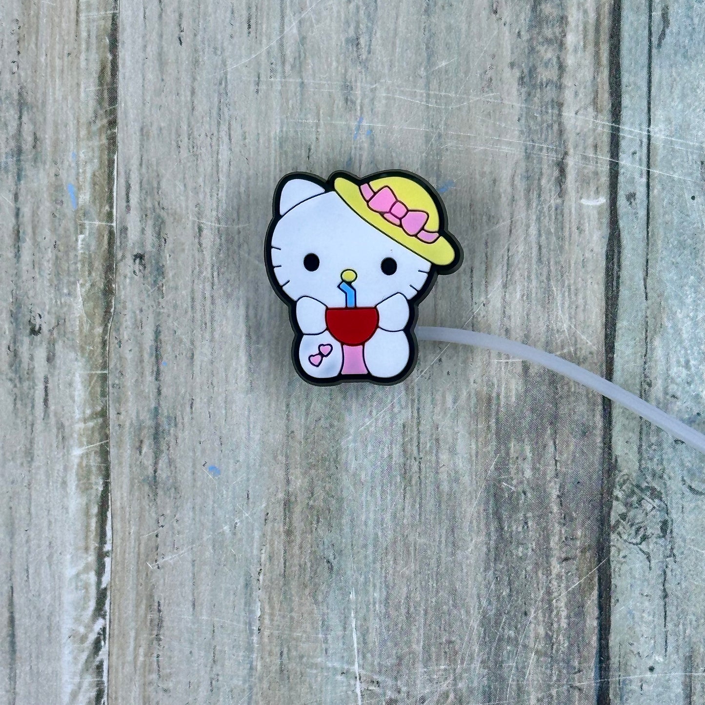 Cartoon Kitty Character Straw Toppers