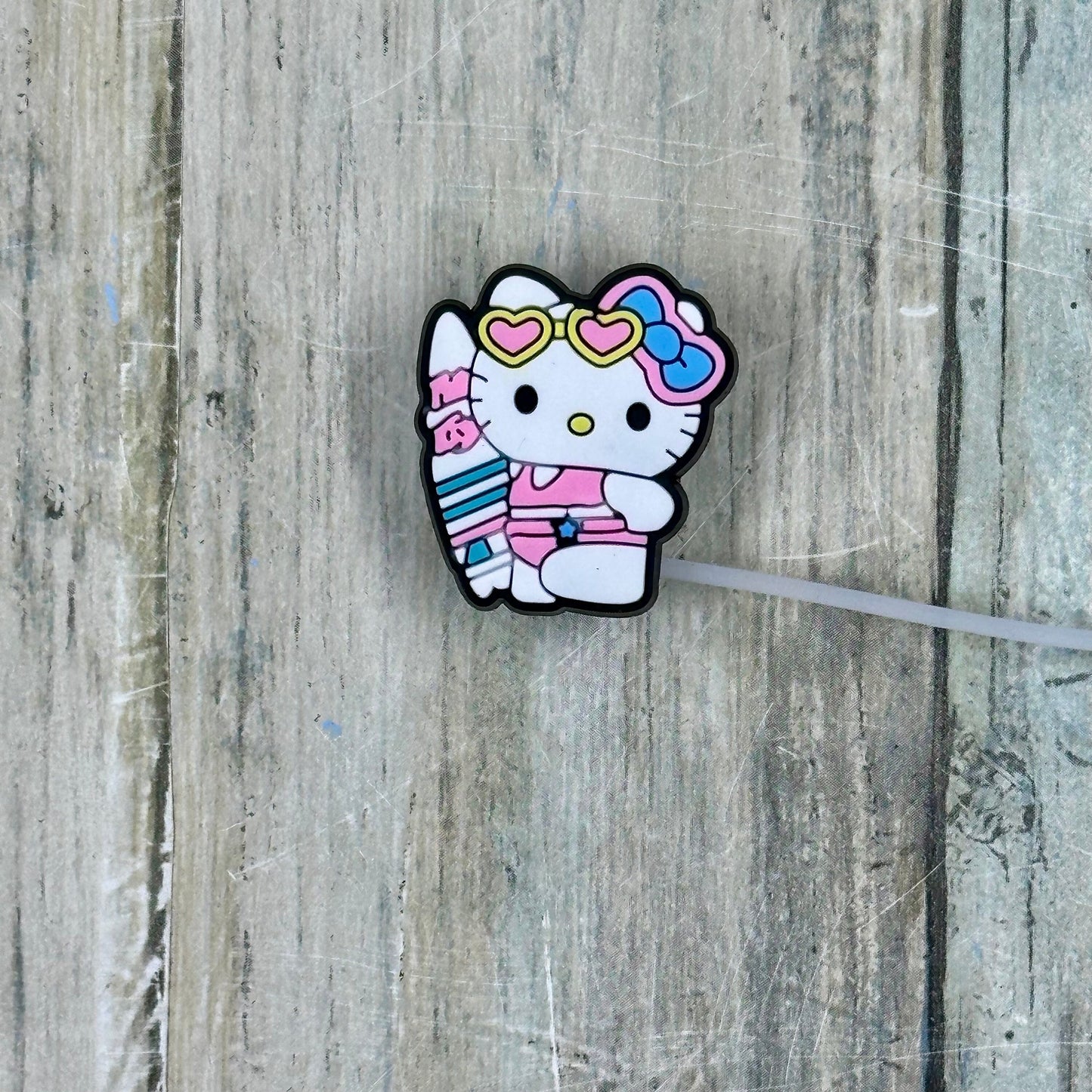 Cartoon Kitty Character Straw Toppers