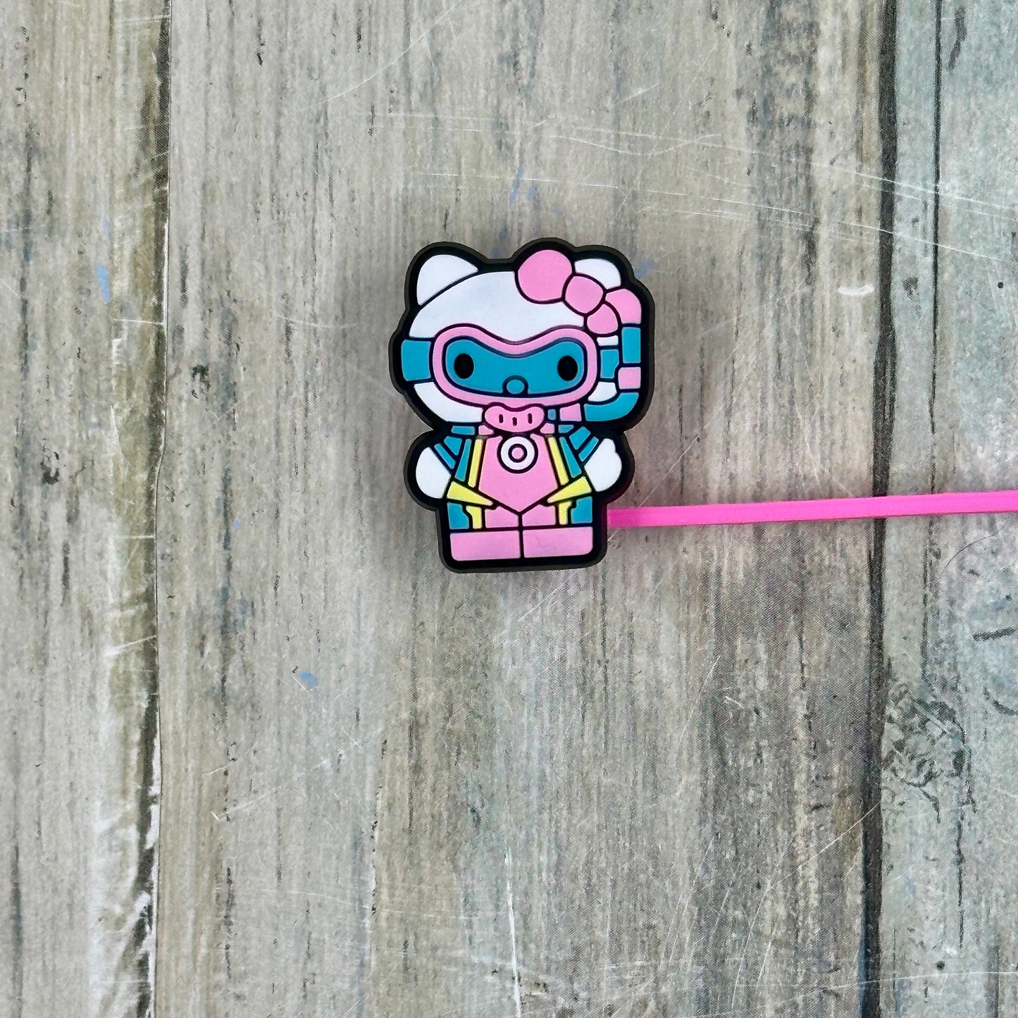 Cartoon Kitty Character Straw Toppers