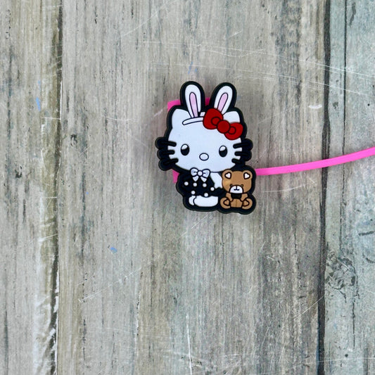 Cartoon Kitty Character Straw Toppers