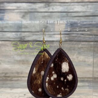 Splattered Calf Hair Oval Earrings