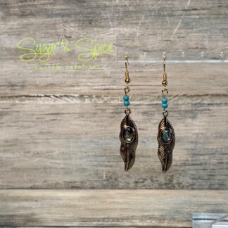 Gold Simmer Feather Dangle Earrings