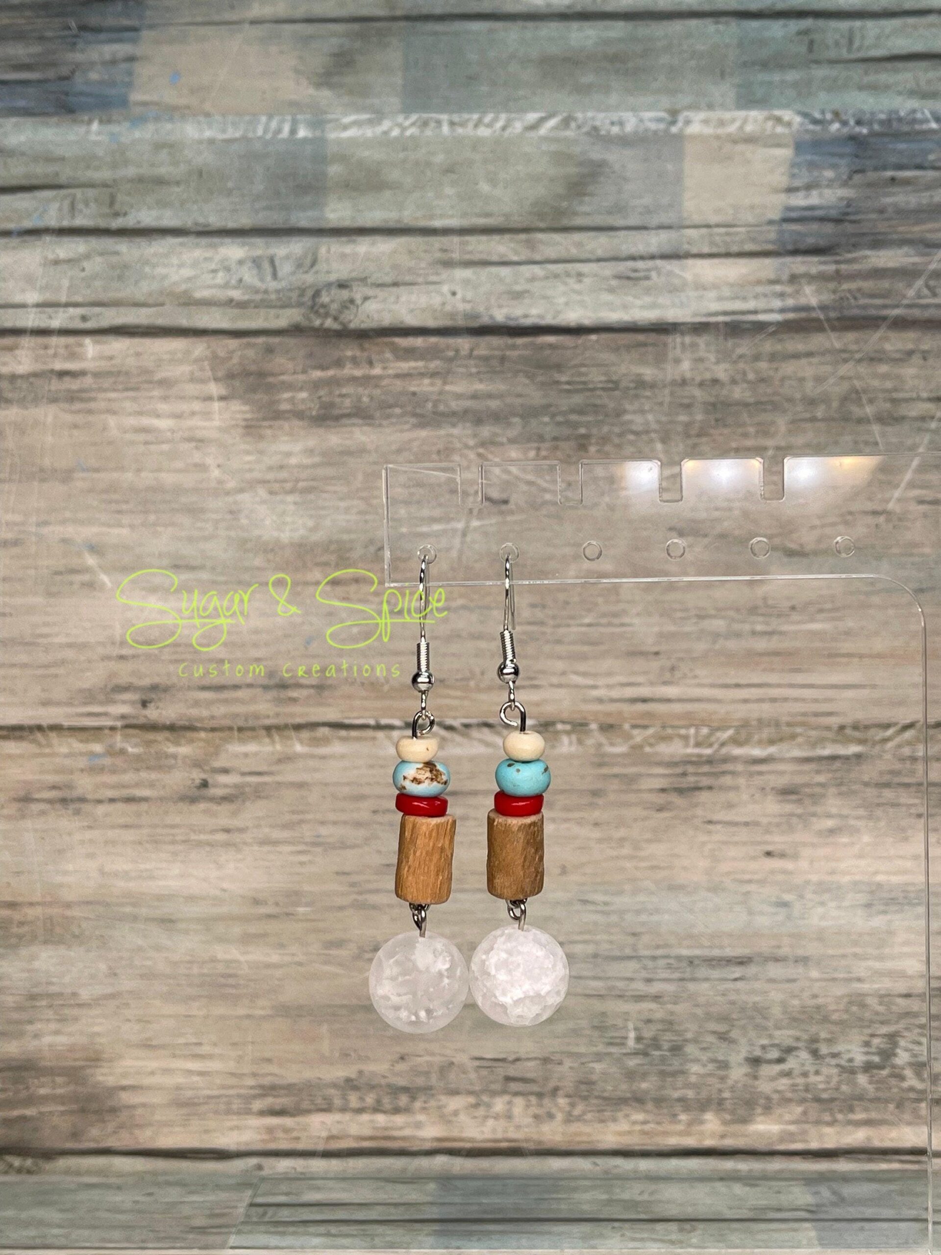Crackle Quartz Dangle Earrings - Image 4