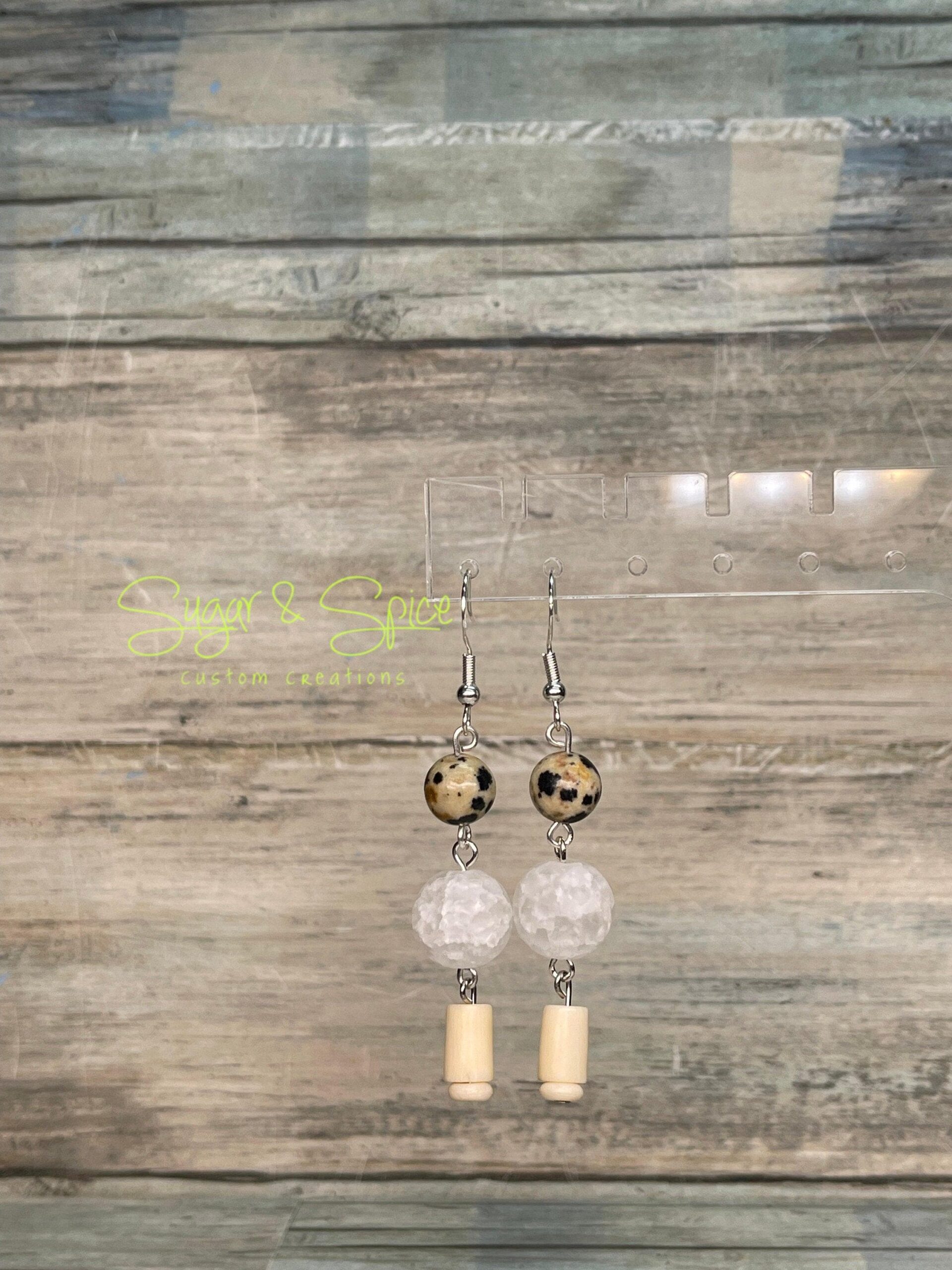 Crackle Quartz Dangle Earrings - Image 5
