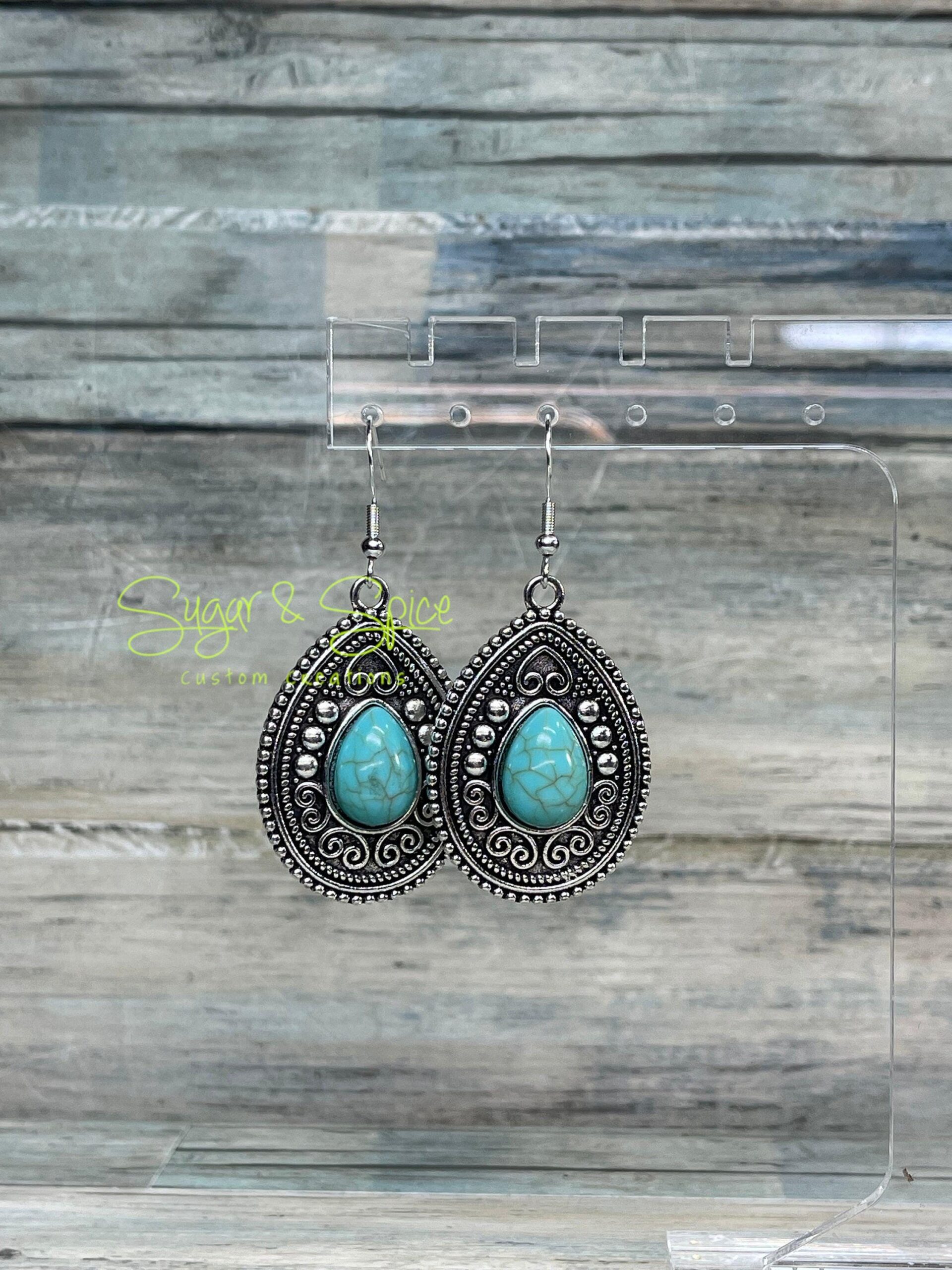 Various Turquoise and Western Dangle Earrings - Image 9