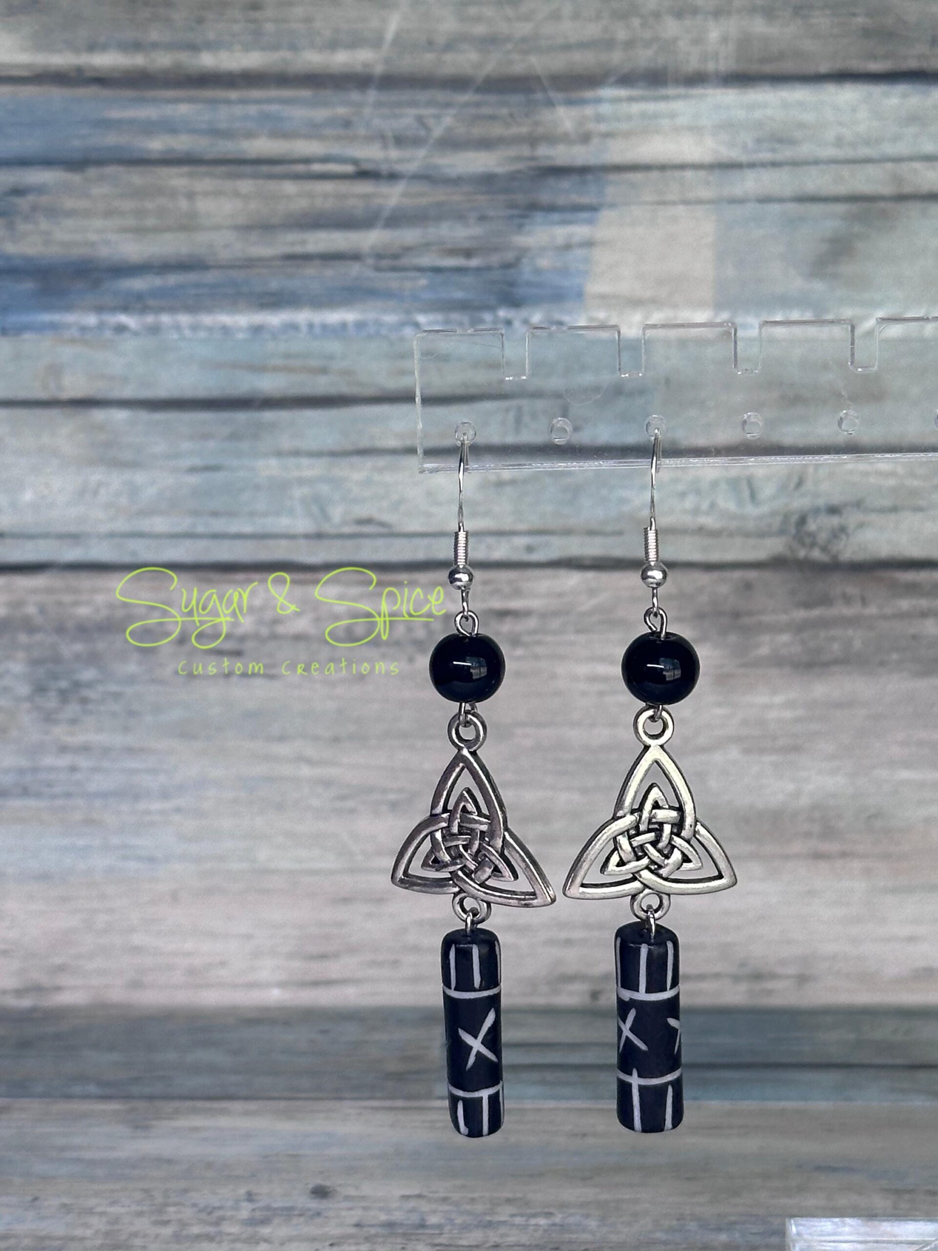 Buffalo Bone Hair Pipe Earrings - Image 3