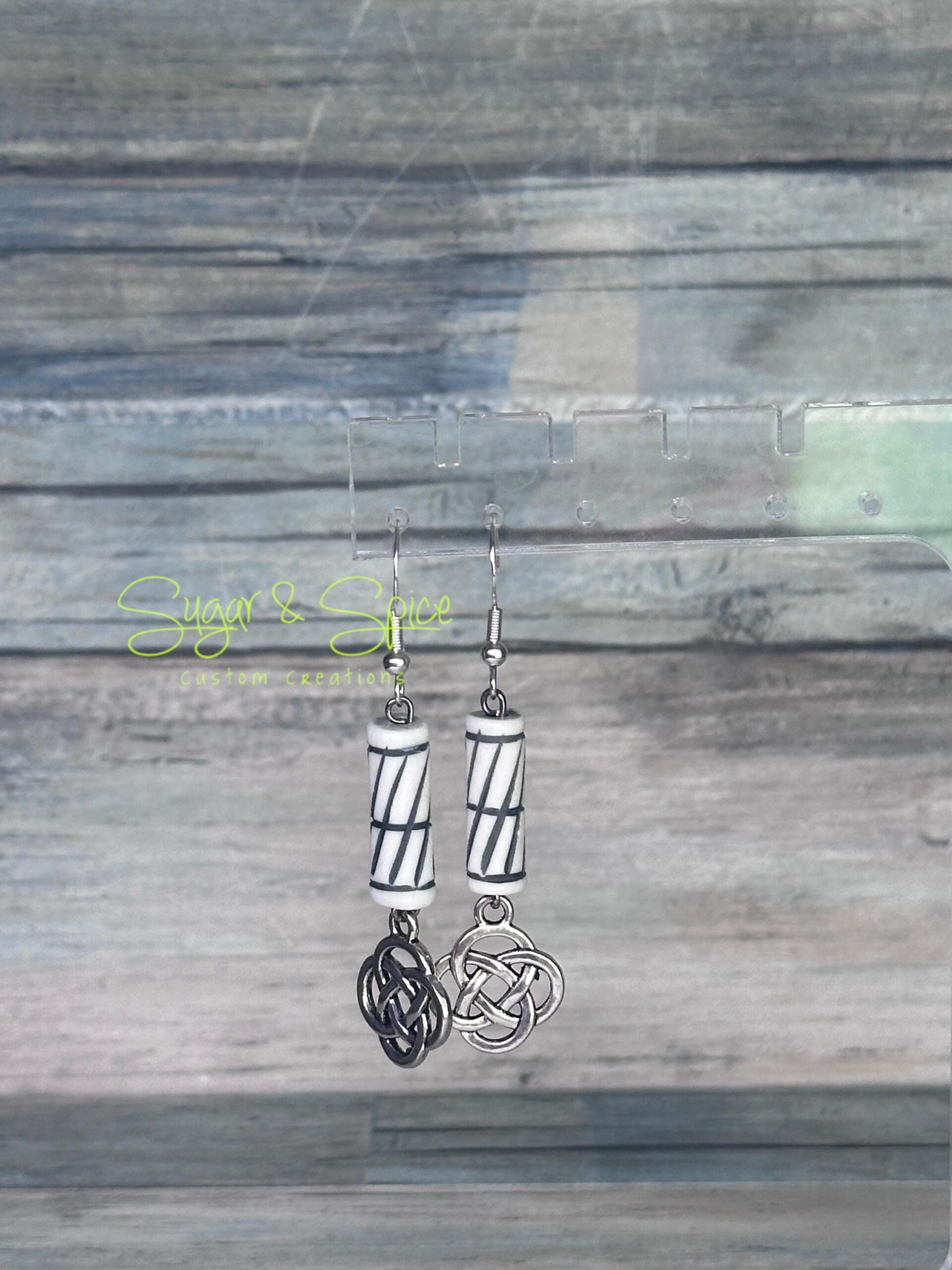 Buffalo Bone Hair Pipe Earrings - Image 4