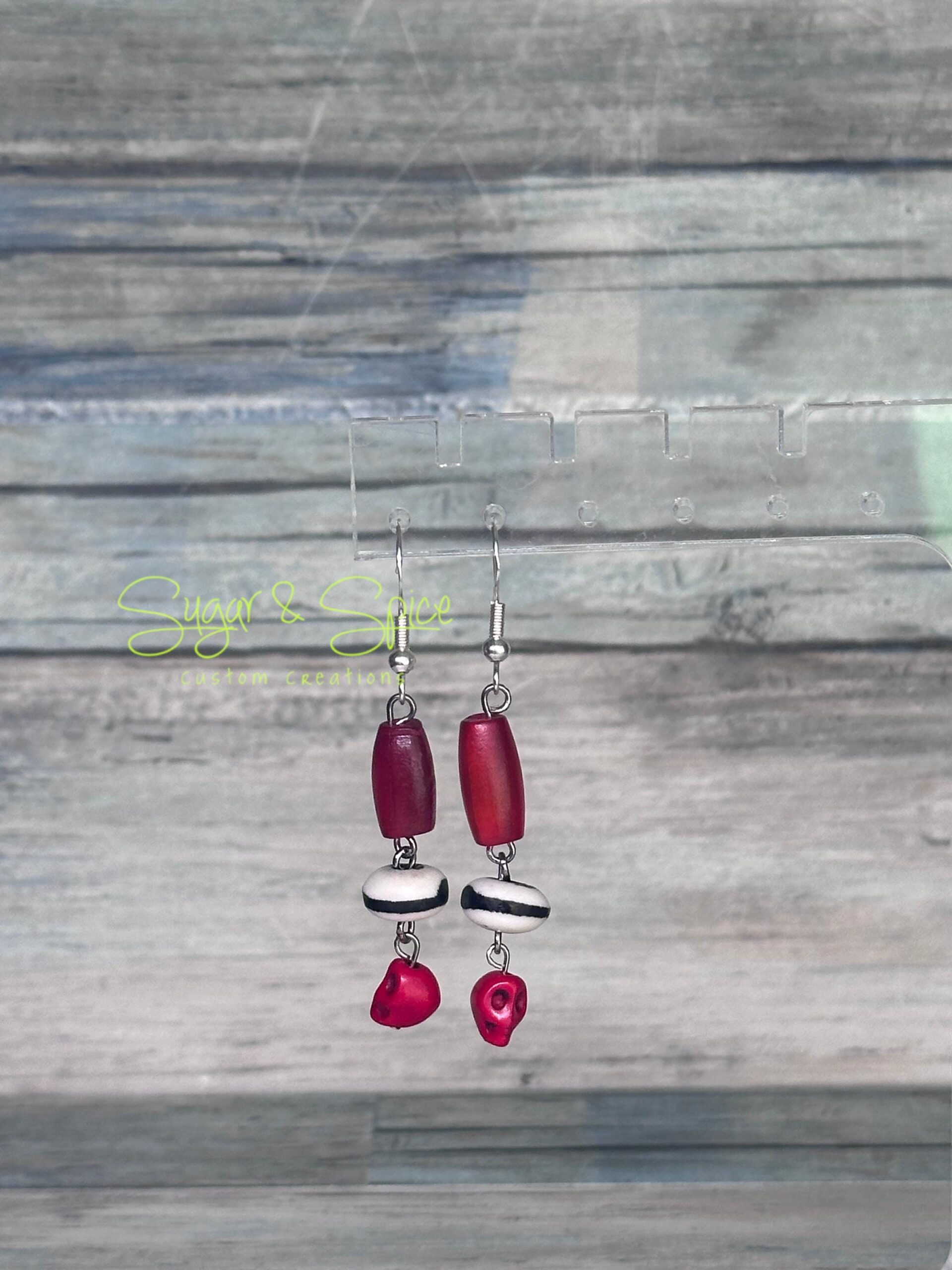 Buffalo Bone Hair Pipe Earrings - Image 5