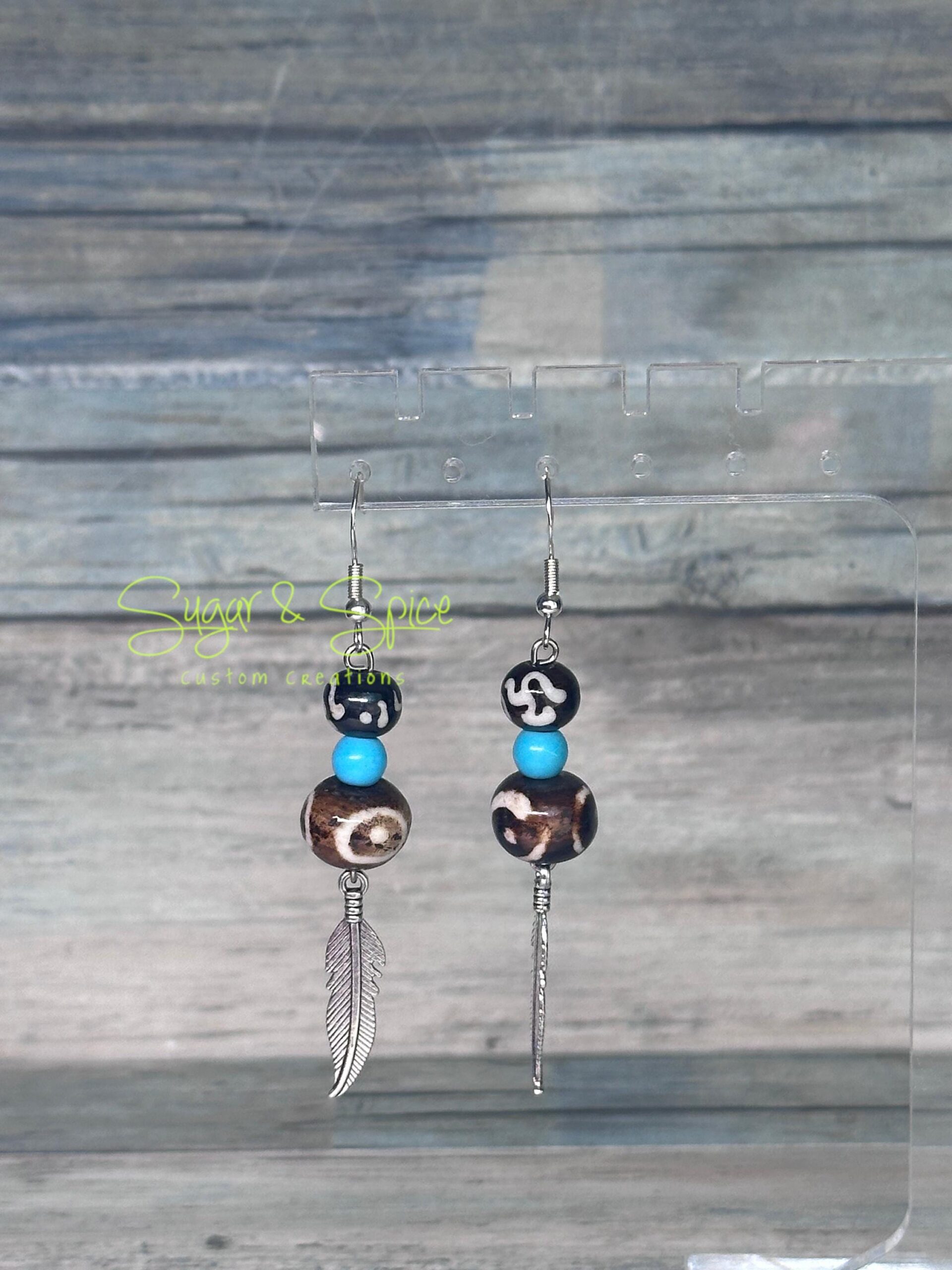Buffalo Bone Hair Pipe Earrings - Image 6