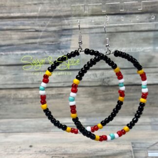 Glass Seed Bead Hoop Earrings