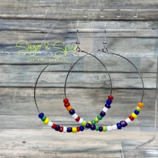 Happy Hippie Rainbow Sprinkle  Large Hoop Earrings