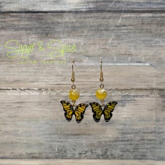Small Butterfly Earrings with a Gemstone