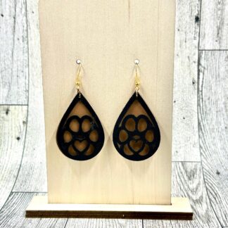 Faux Leather Paw Print Earrings