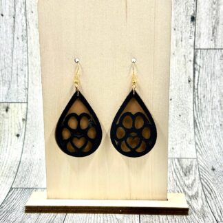 Faux Leather Paw Print Earrings