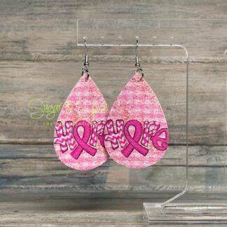 Breast Cancer/ Faith Faux Leather Earrings