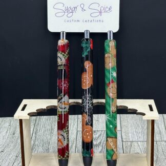 Winter Themed Fabric Wrapped Resin Pens