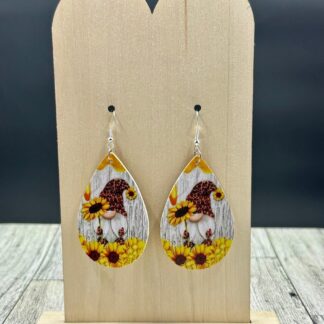 Gnome Loving Sunflower Earrings