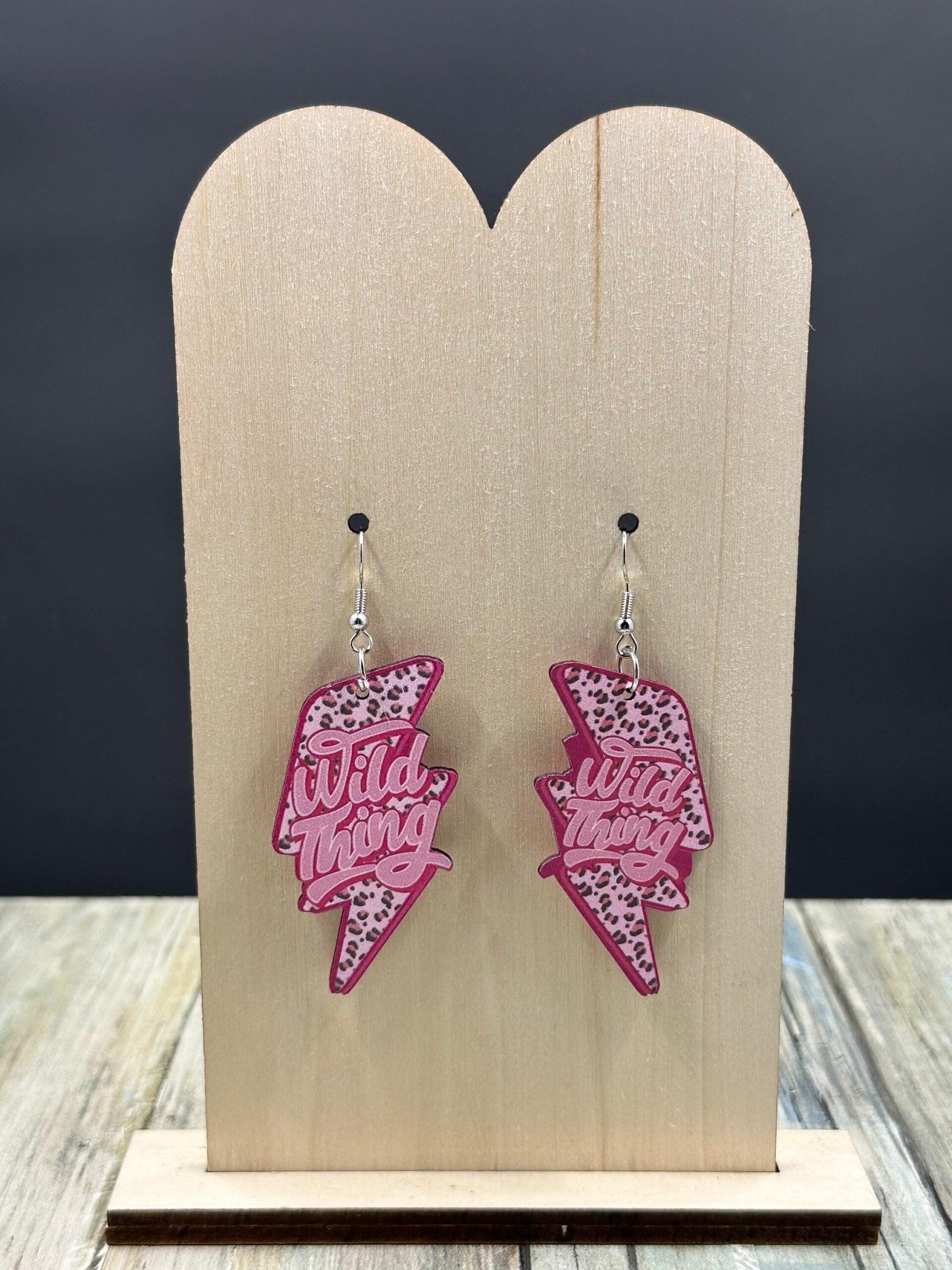 Wooden Valentine Earrings - Image 2