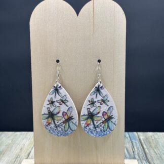 Dragonfly Faux Leather Earrings