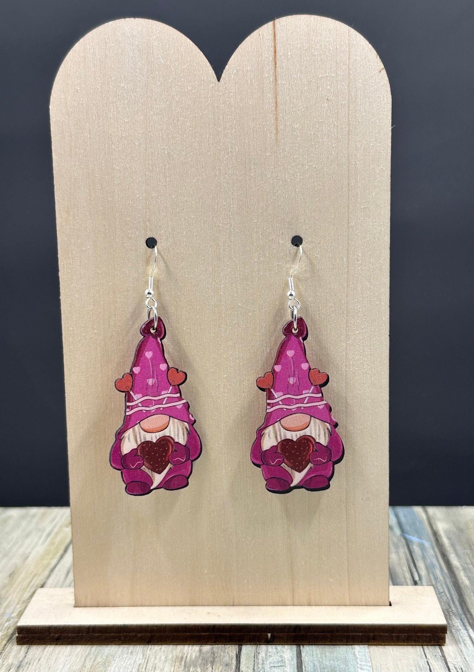 Wooden Valentine Earrings - Image 8