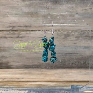 Turquoise  and Howlite Nugget Strand Earrings