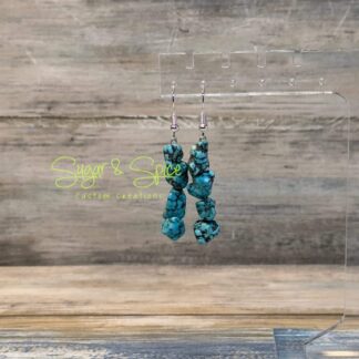 Turquoise and Howlite Nugget Strand Earrings