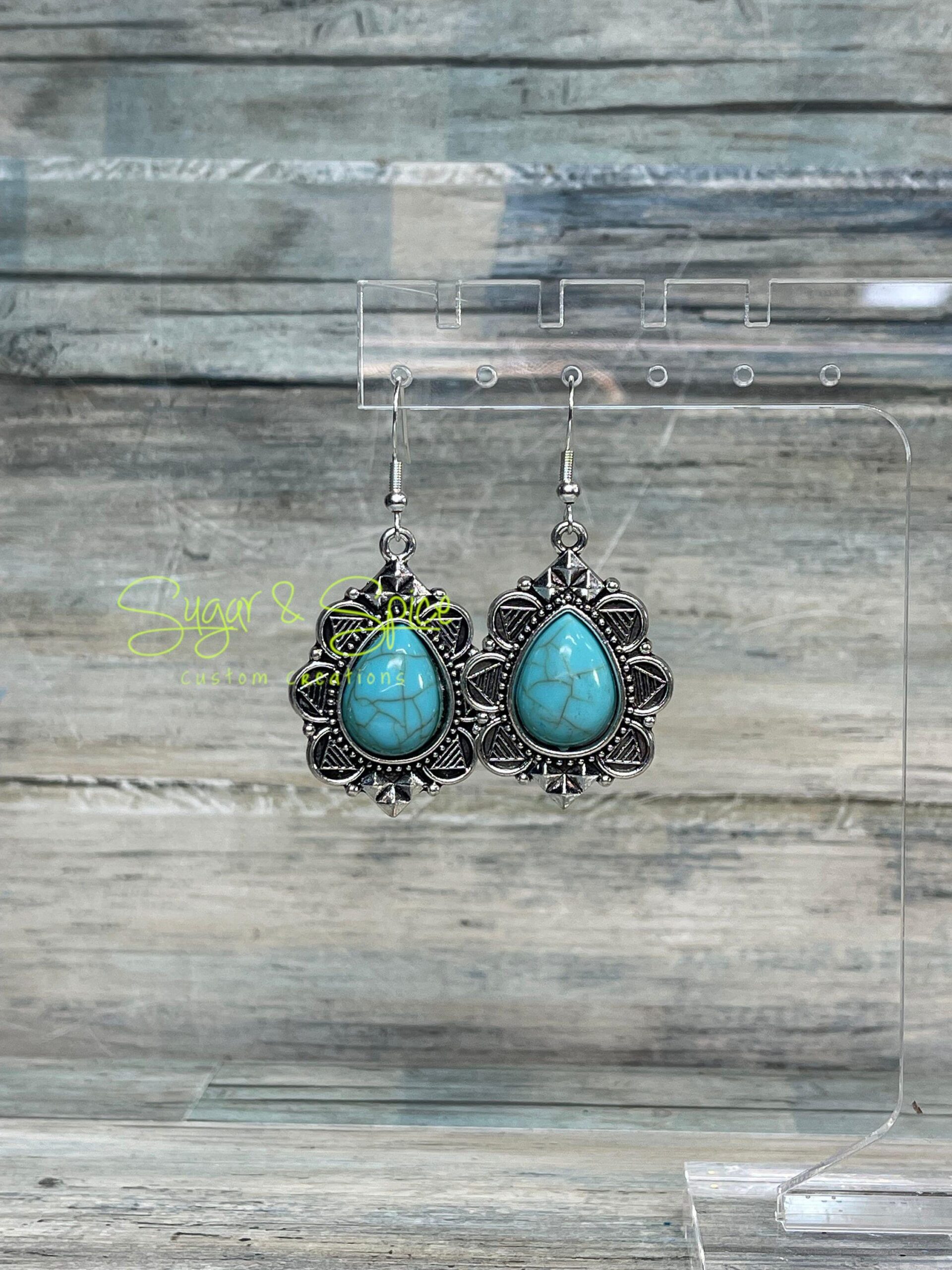 Various Turquoise and Western Dangle Earrings - Image 6