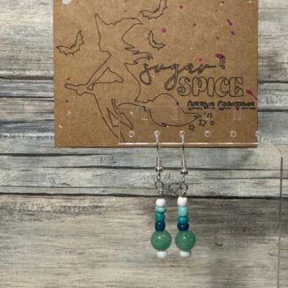 Mint Quartz Glass Bead Earrings