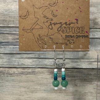 Mint Quartz Glass Bead Earrings