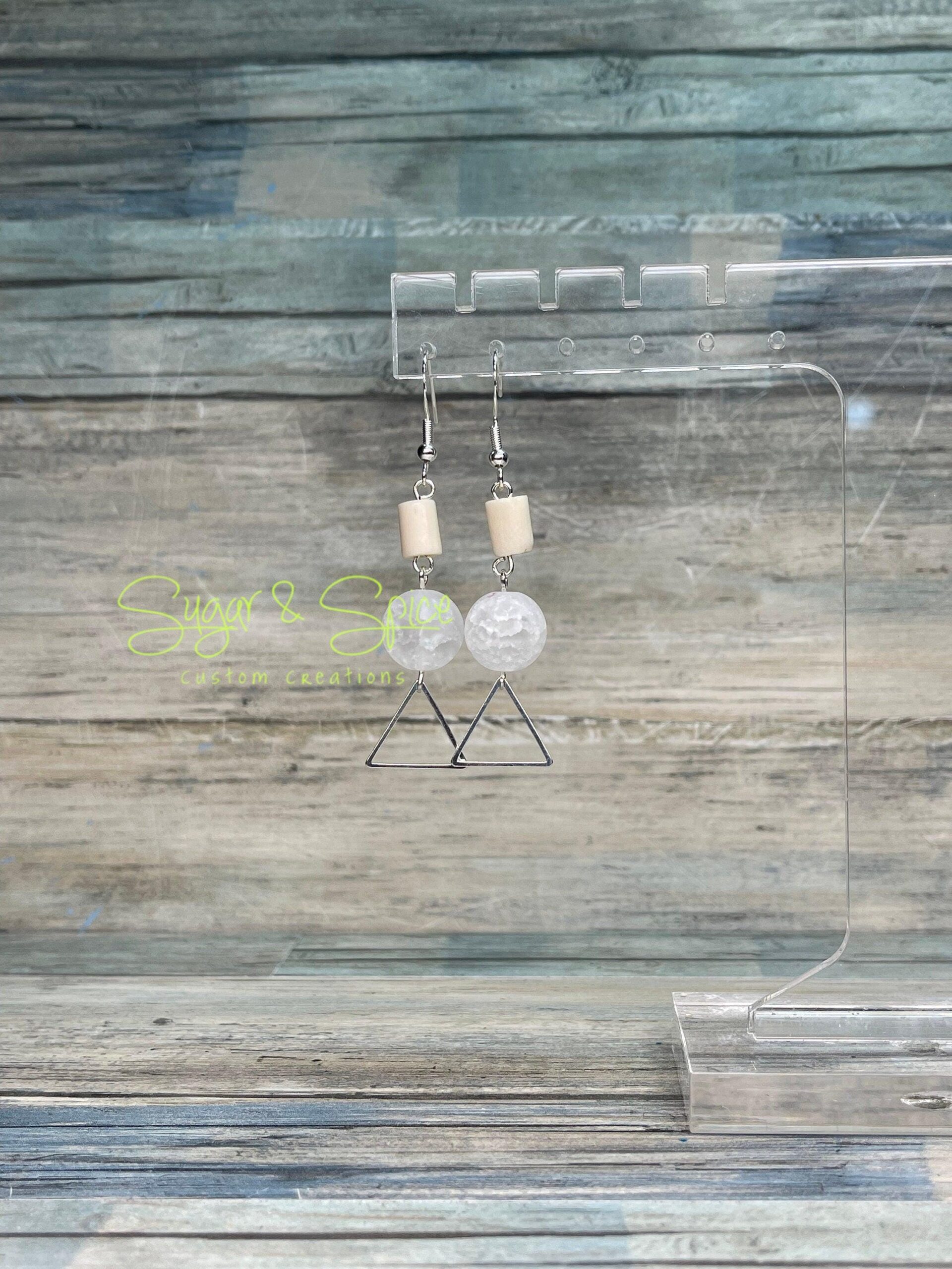 Crackle Quartz Dangle Earrings - Image 6