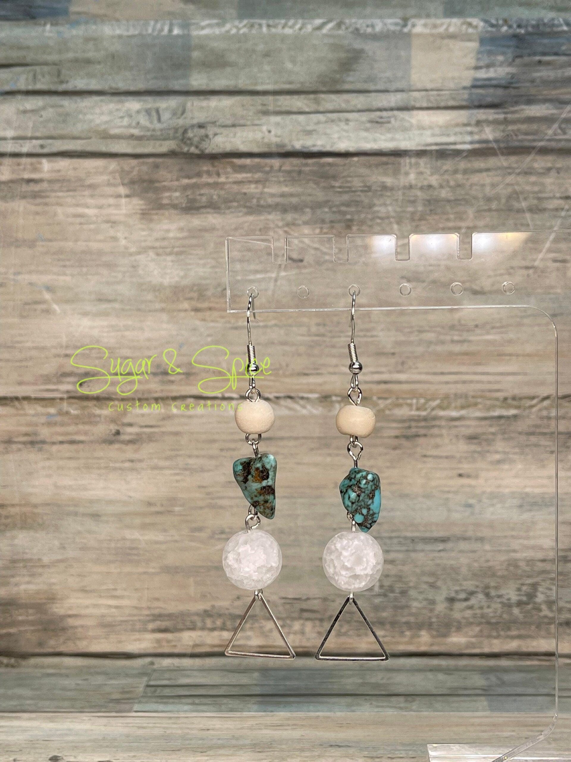 Crackle Quartz Dangle Earrings - Image 8