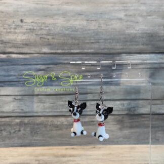 Glass Boston Terrier Earrings